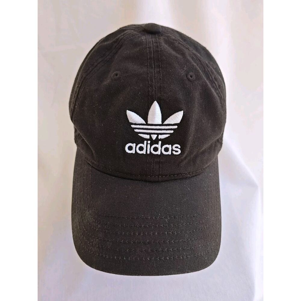 Adidas Classic Cotton Men's Black White Logo Baseball Hat Cap‎ One Size